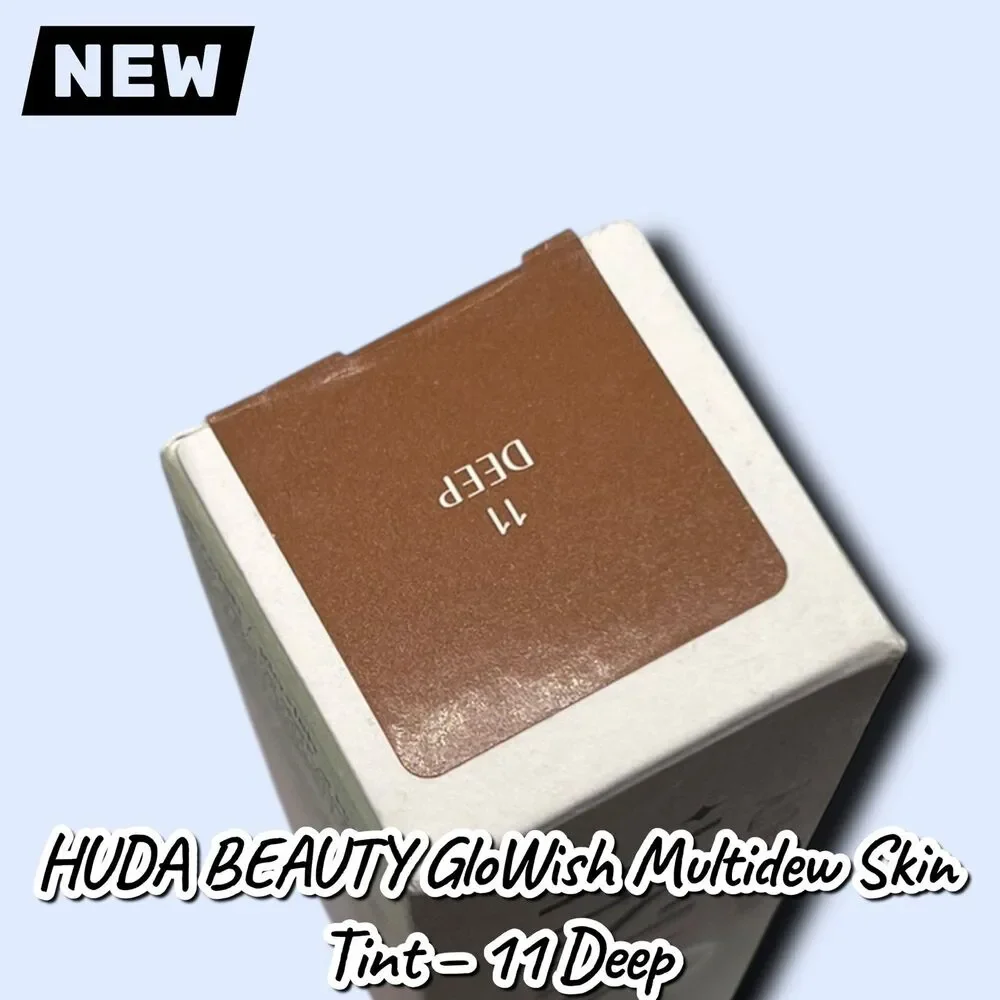 New NIB HUDA BEAUTY GloWish Multidew Skin Tint – Shade 11 Deep – 40ml